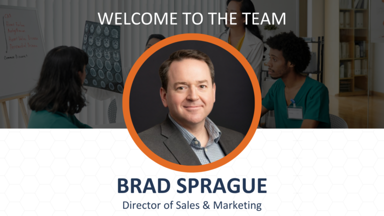 Portrait of Brad Sprague, Director of Sales & Marketing, featured in a welcome announcement.